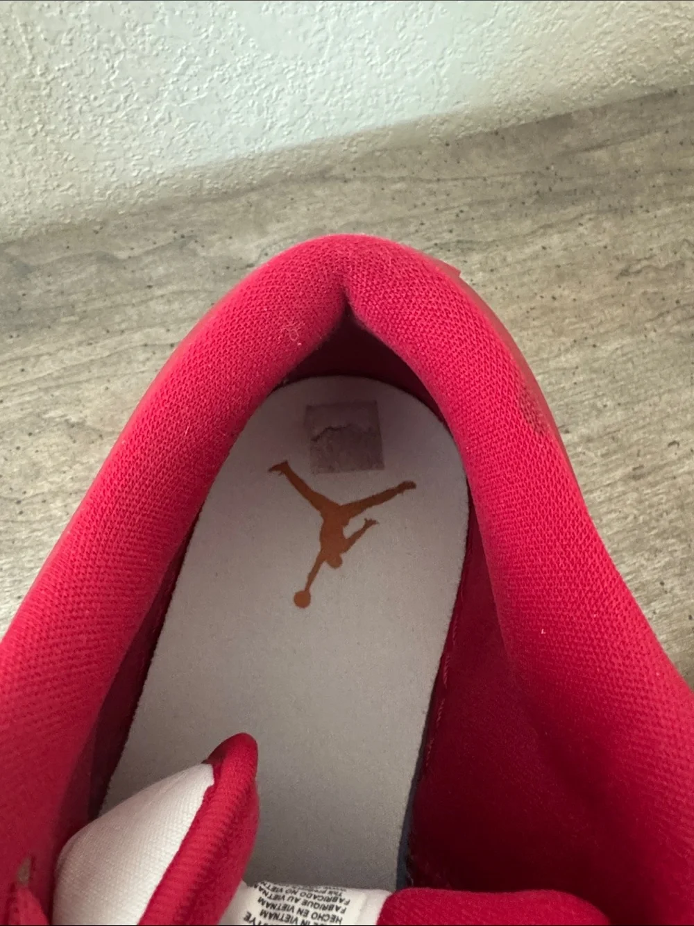 Jordan Red, White & Gold Low-Top Sneakers